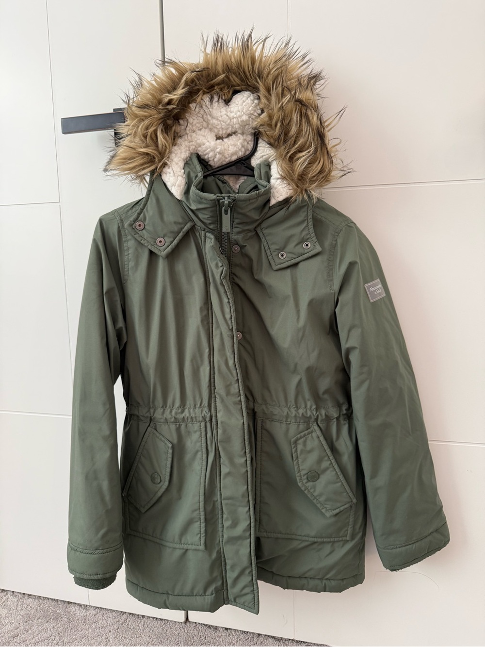 a&f kids faux fur hooded parka